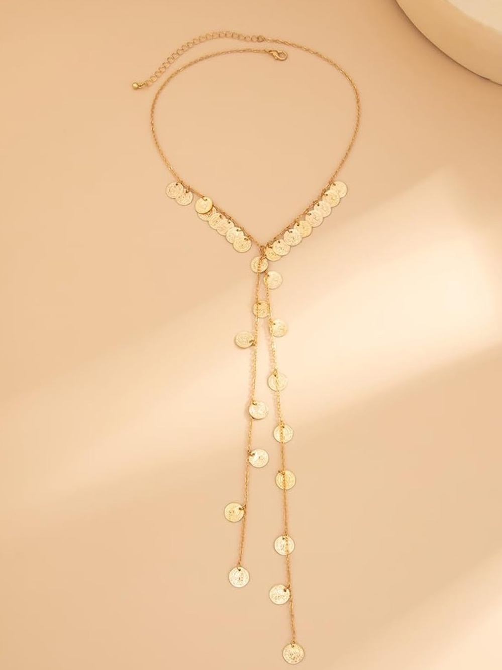 Anthropologie Gold Coin Lariat Necklace - Picture 3 of 4